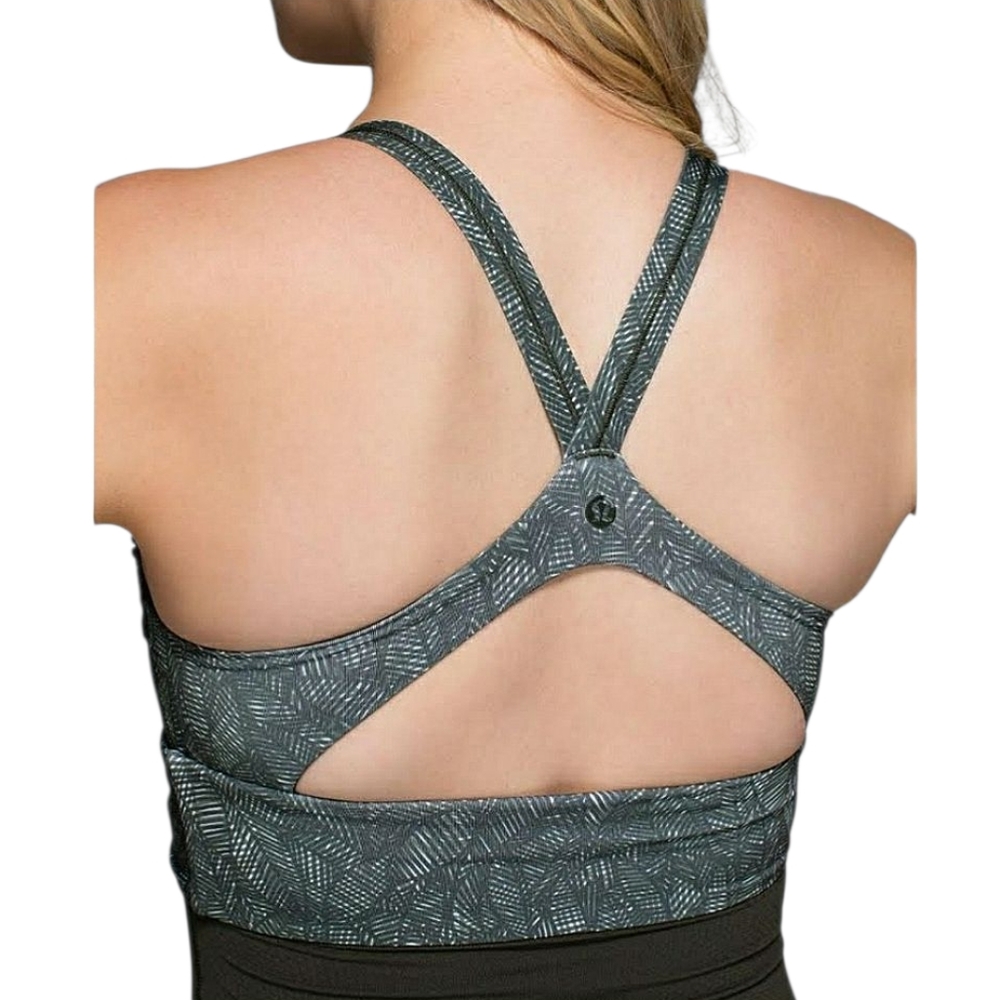 Lululemon Athletica Wrap It Up Tank Leaf Print Twist Jazzy White Gator Green 6 - Picture 8 of 17